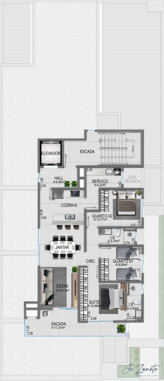 Apartamento à venda com 3 quartos, 134m² - Foto 4