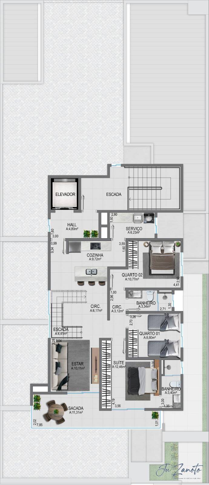 Apartamento à venda com 3 quartos, 134m² - Foto 5